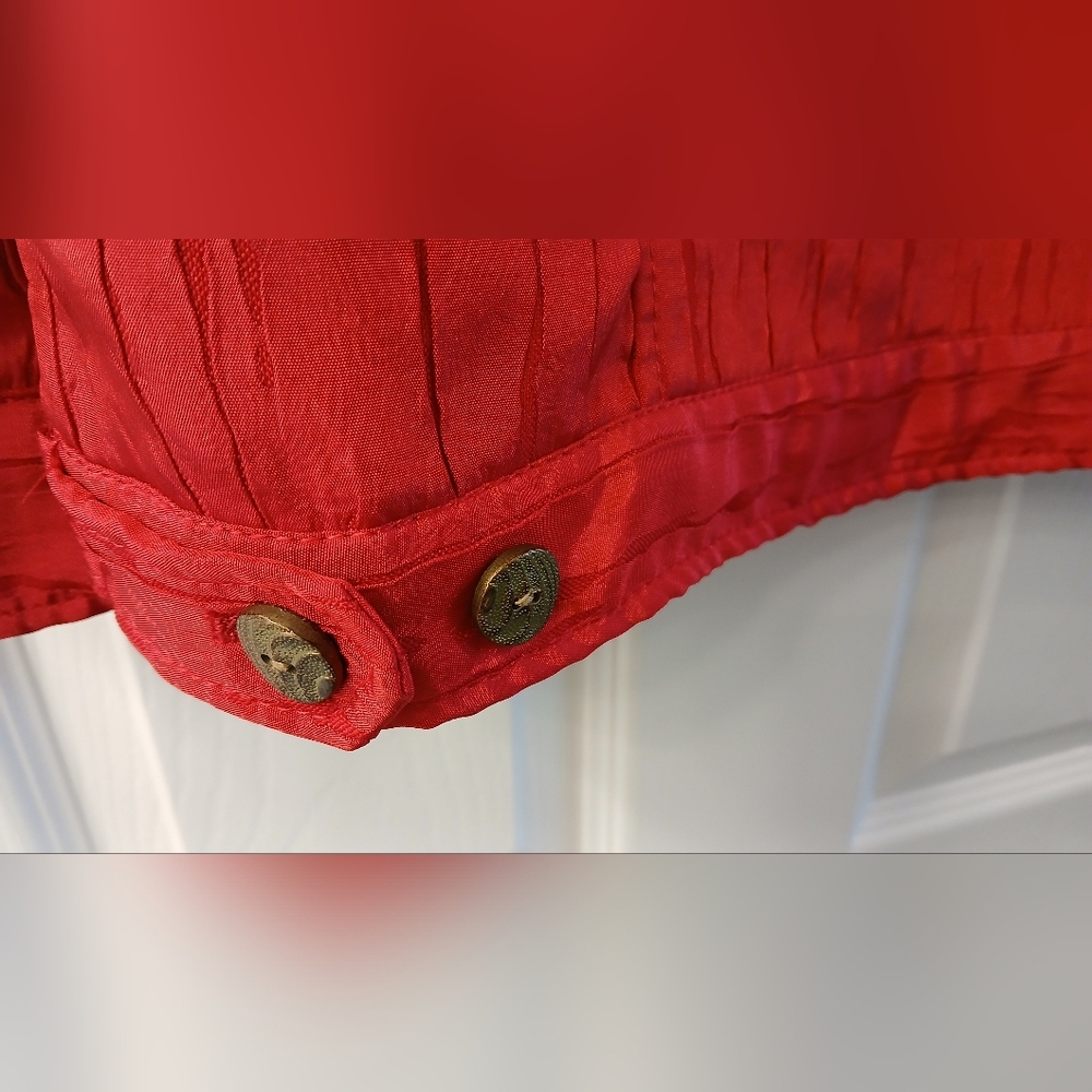 Ruby Rd. Bright Red Textured Button-Up Jacket – Size 12 – Jean Jacket Style - Picture 8 of 8